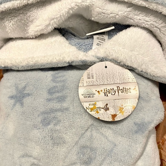 Comfy Disney Happy Potter Lounge PJs Super Soft Fleece w Hoodie Gray/Blue L - Picture 2 of 10